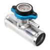 Radiator Inline Filler Neck 38mm 1?12in OD with Temp Display Cap T6061 Aluminum Polished Surface