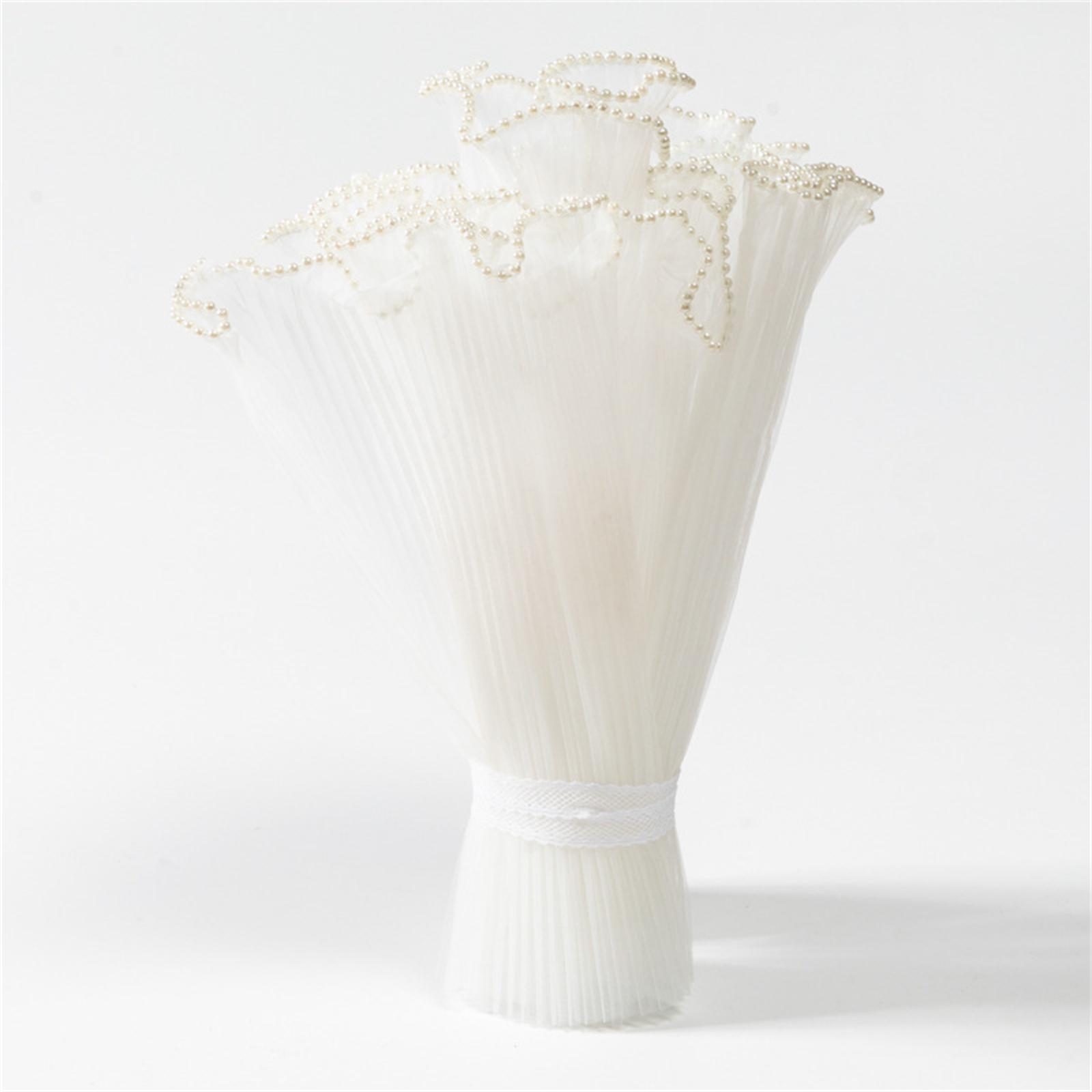 

Комплект цветочной упаковки для свадебного сезона: Упаковочная бумага с перламутровым краем, сетка и плетение, идеально подходит для Дня святого Валентина и свадеб One Size белый