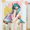 13.8cm Cute Rabbit Ear Pajamas Miku Figure Anime Proportional Humanoid Model Gift Car Decoration Doll Model Kids Toys Fans