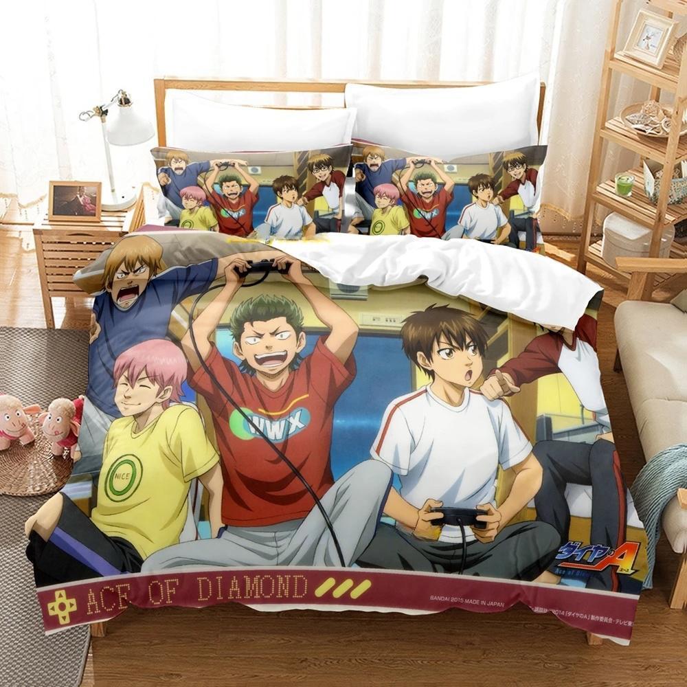 3d Print Anime Ace of Diamond 2_3pcs Bedding Set Boys Girls Twin Queen Size Duvet Cover Pillowcase Bed Kids Adult Home Textiles
