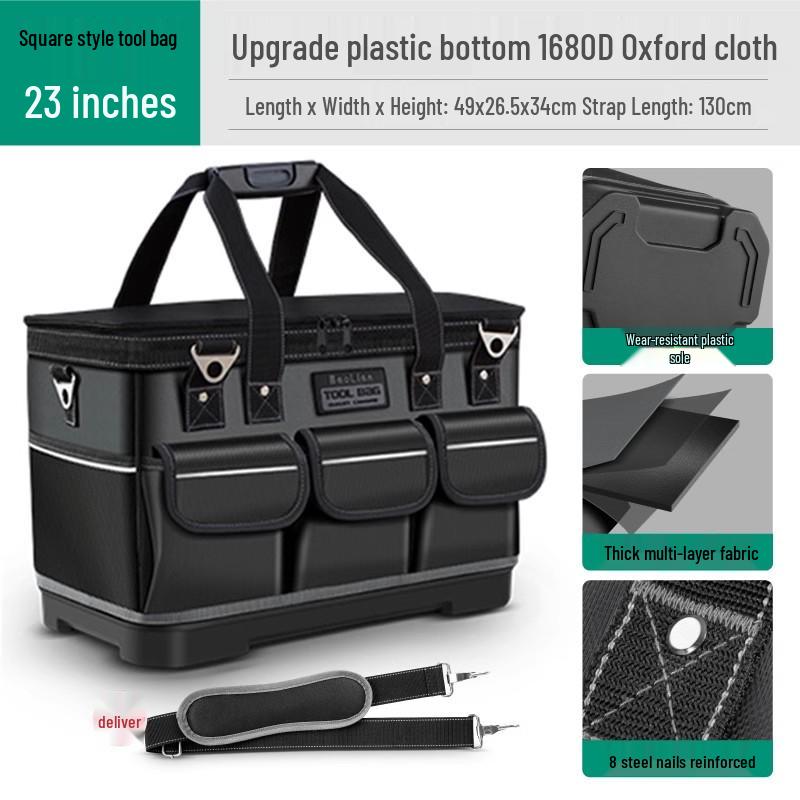 Große Multifunktionale Elektriker Werkzeugtasche: Wasserdichtes, verschleißfestes Segeltuch mit dickem Stoff für praktische Aufbewahrung und Pflege.