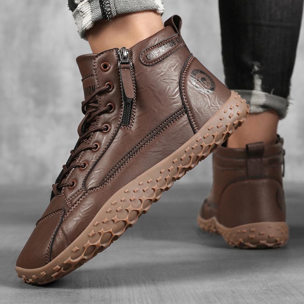 TUINANLE Herren-Knöchelboots für draußen Minimalistische Wanderschuhe Weite Zehenpartie Barfußschuhe Paar-Geh-Sneaker