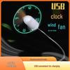 Mini LED Clock Fan: Flashing Words USB Novelty Gift