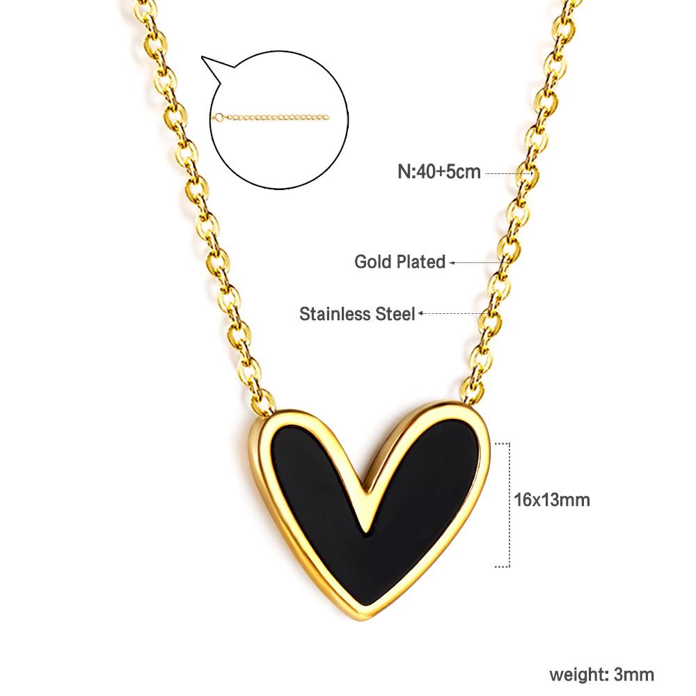 Dainty Shell Jewelry Gold Plated Necklace Women Custom Engraving Pendant Necklace Fashion 316L Stainless Steel Heart Necklaces