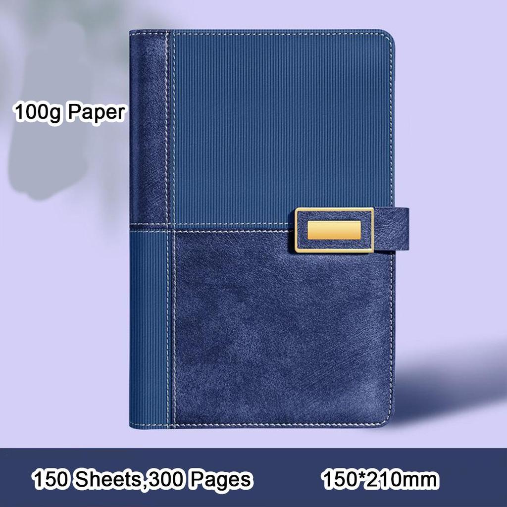 A5 verdicktes Geschäftstreffen-Protokollbuch, Schulheft, Leder-Tagebuch, Notizblock, Terminkalender, liniert, 150 Blatt, 300 Seiten