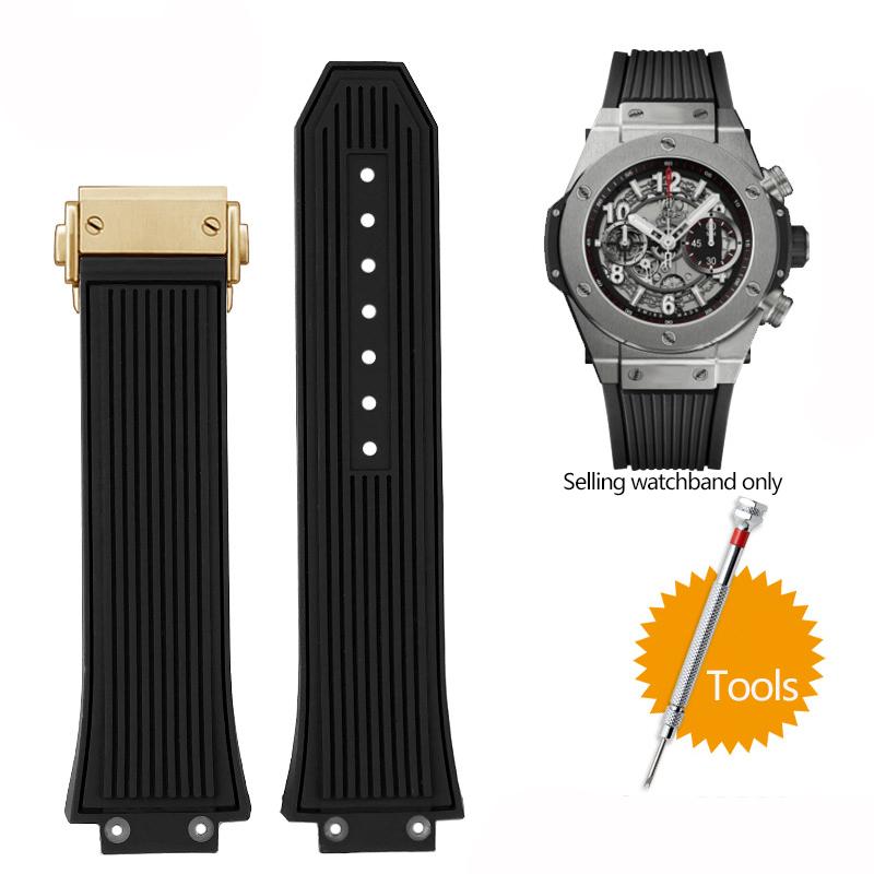 17x27mm Silikónový remienok na hodinky pre Hublot Big Bang Classic Fusion Vystupujúci Gumový Remienok na Hodinky Nástroje Remienok 27*17mm Čierny Modrý Sivý