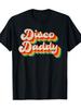 Mens 70s Retro Disco Dad Graphic TShirt Vintage Rainbow Gradient Print Short Sleeve Tee Regular Fit Summer Top for Parties