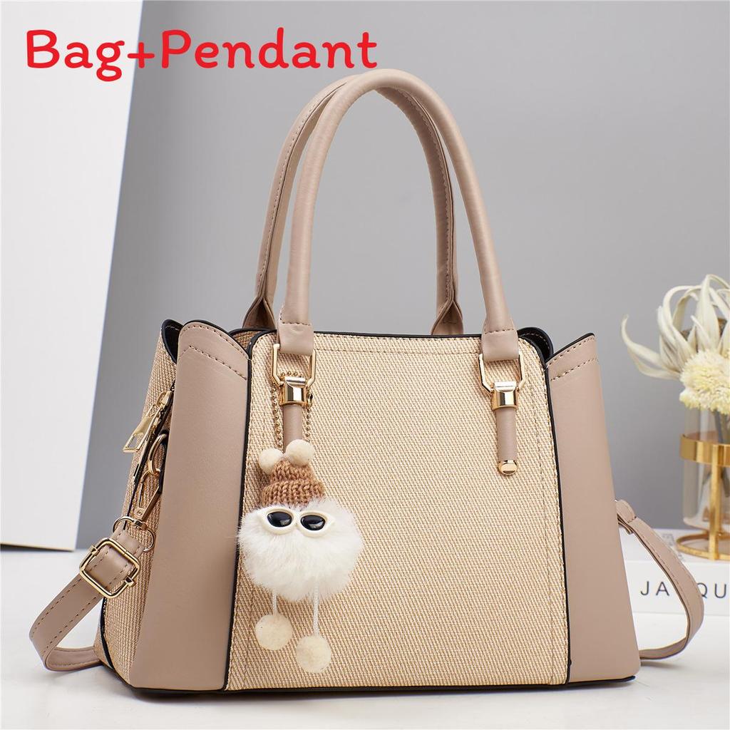 Pu Multilayer Handbag With Contrast Splicing For Daily Casual Use
