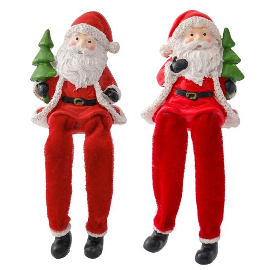 Sedící figurka Santa Clause Vánoční dekorace Ozdoba Santa Clause s dlouhýma nohama na vánoční večírek Dekorace na krb Novoroční dárek