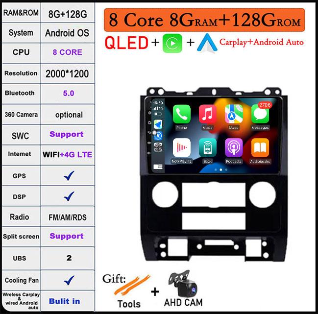 Android 14 For Ford Escape 2007-2012 9" Screen Head Unit Car Radio Stereo GPS Navigation Multimedia Player Audio Autoradio
