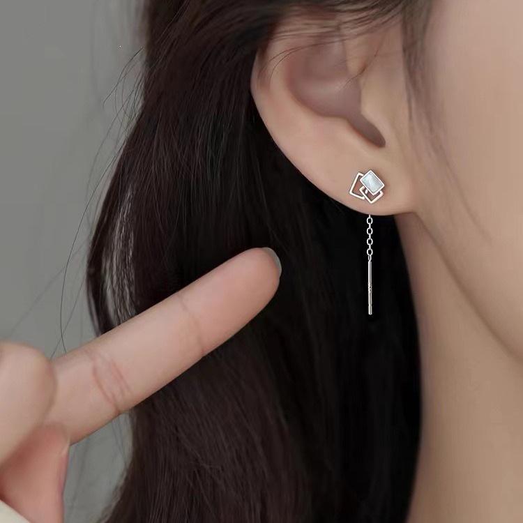 2024 Hot Selling 925 Sterling Silver Geometric Chain Earrings for Women - Luxurious High-End Style