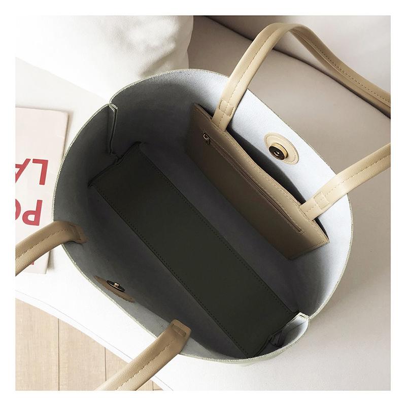 Women'S Pu Leather Tote Bag Large Capacity Versatile Handbag Crossbody Bag For Simple Shoulder Messenger Bag