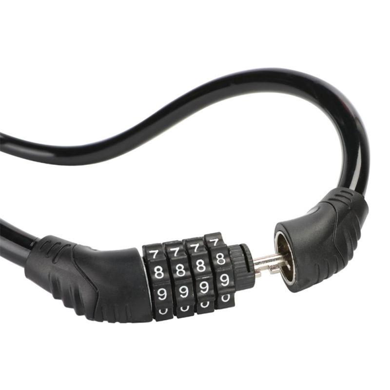 Bicycle  Four-digit  Password  Lock Anti-theft Lock Steel Cable Chain Safety Lock Bike Cycle