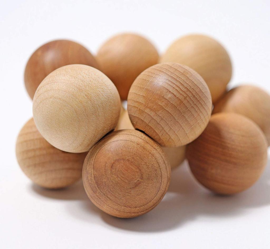 Wooden Rattle Toy for Made with Natural Bead Grasper Grimm's Babies, Materials,