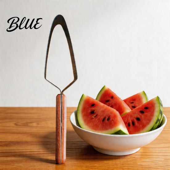 Fruit Cutter Tool Watermelon Stainless Steel Slicer with Ergonomic Handle Simple Easy Push-Pull Design Melon Cutting Push Pull