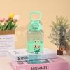 Water Bottle Hot Silicone Square Cup High Value Large Capacity Children's Cartoon Portable Water Cup Outdoor Straw Plastic Cup