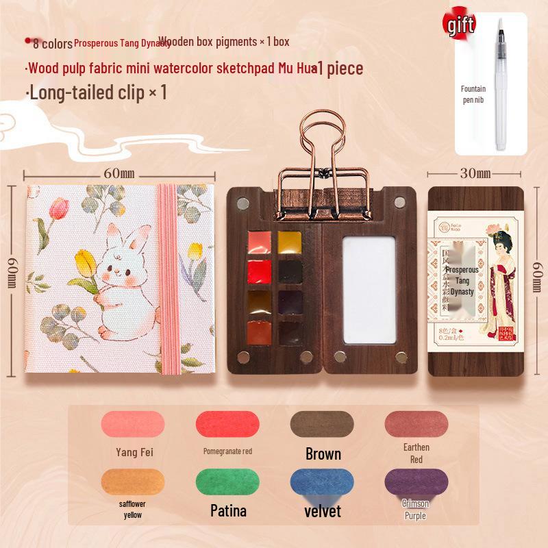 Feile Mini Travel Watercolor Set - Portable Solid Palette for Bird Painting