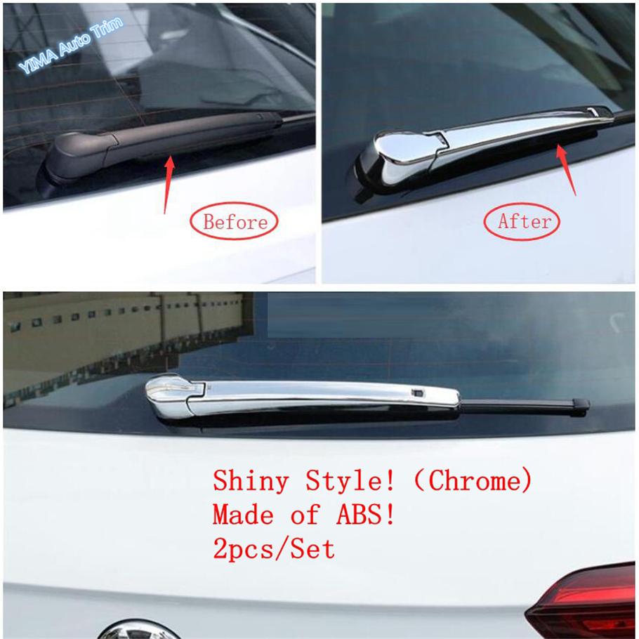 ABS Chrome Car Rear Windshield Window Windscreen Rain Wiper Cover Trim Frame Fit For Volkswagen T-Roc 2018 - 2025 Accessories