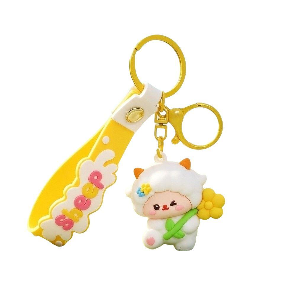 Cute Sheep Keychain PVC Goat Car Keychain Kawaii Goat Pendant Gift For Kids