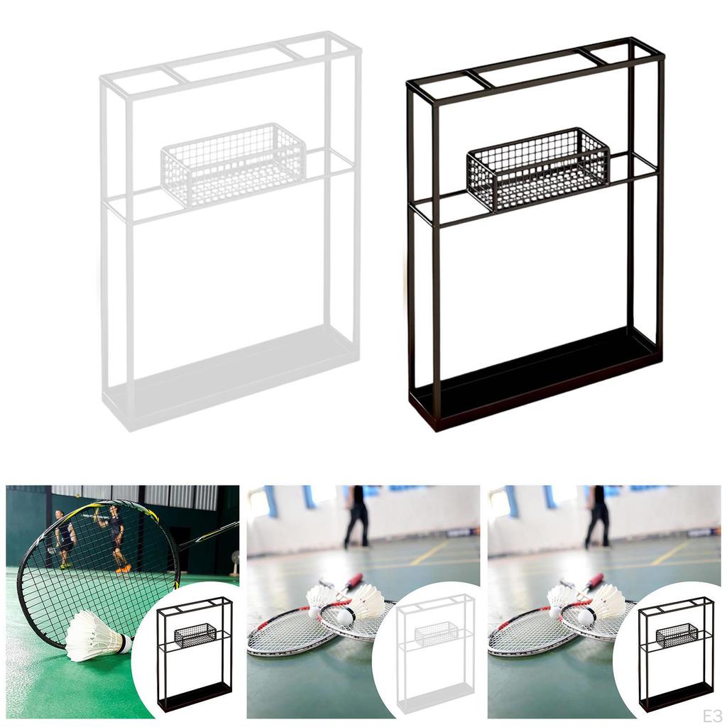 Badminton Racket Holder Floor Stand for Tennis Equipment 40cmx9cmx50cm