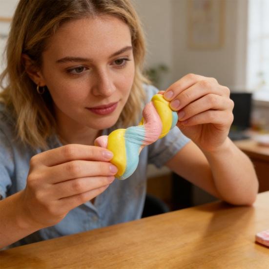 Candy Squeeze Toy Slow Rising Soft Marshmallow Stress Relief Fidget Toy Portable Decompression Gadget for Kids Adults Anxiety Boredom