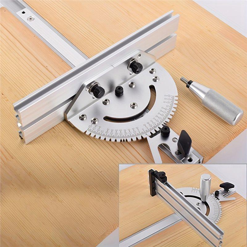 Woodworking Aluminum Push Ruler Adjustable Angle Disc Slide Bandsaw Push Handle Inverted Trim DIY Auxiliary Tool 410Mm