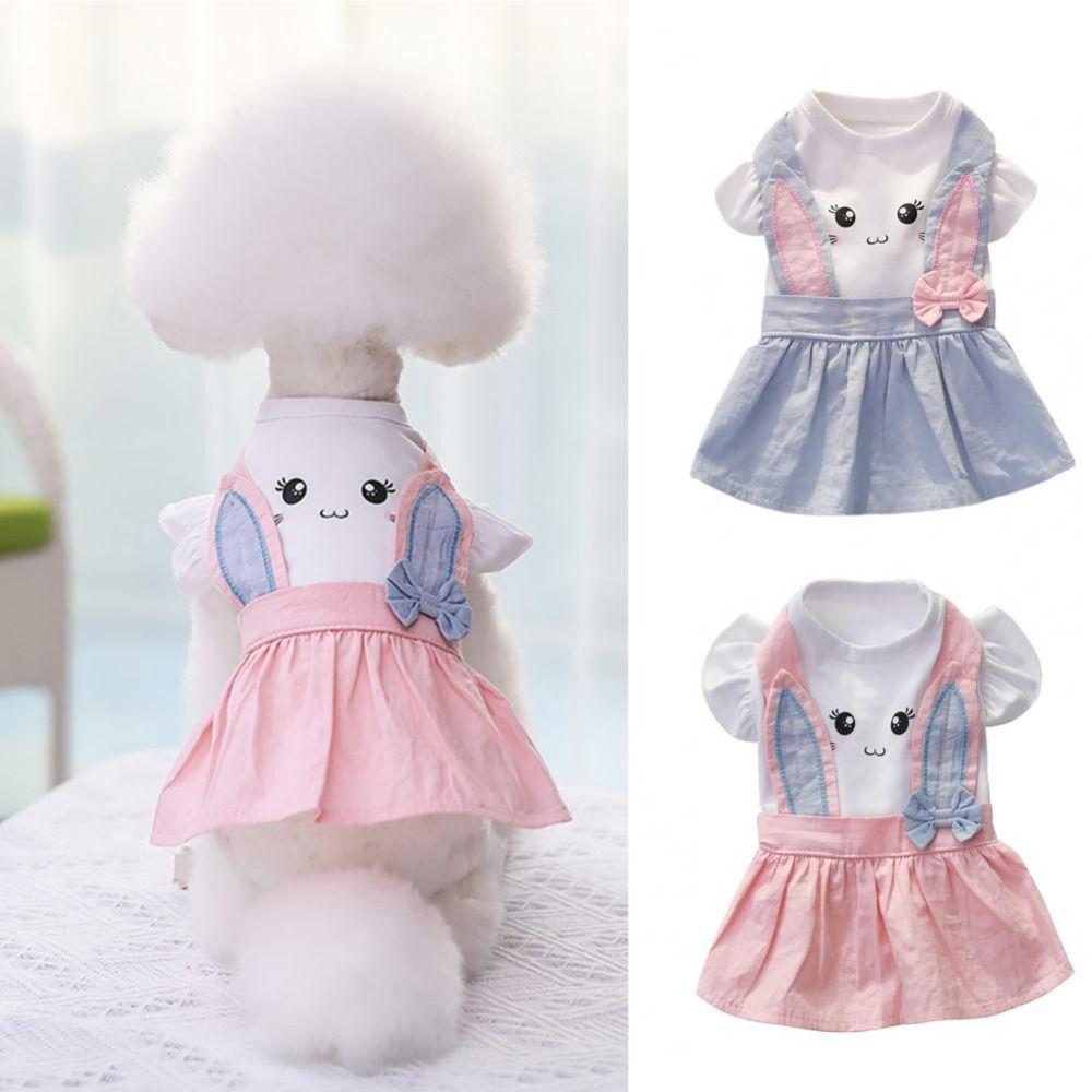 Cartoon Dog Dress Pullover Design Pet Pleated Skirt Dog Round Neck Dress  Spring/Summer