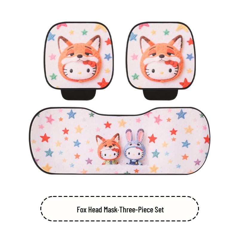 Cartoon Kitten Car Seat Cushion for All Seasons - Fits Volkswagen ID3, Lavida, Sagitar, Tiguan L, Tayron