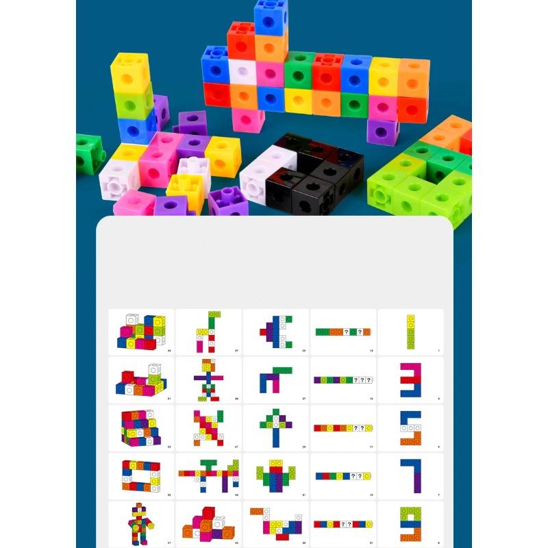 Magic Cube Puzzle Building Blocks Kindergarten Educational Color Recognition DIY Building Blocks Toys Gifts with Changing Colors