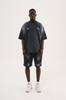 Men's Oversized T-shirt with Minimal Patch and Washed-out Effect by Machinist – Black S