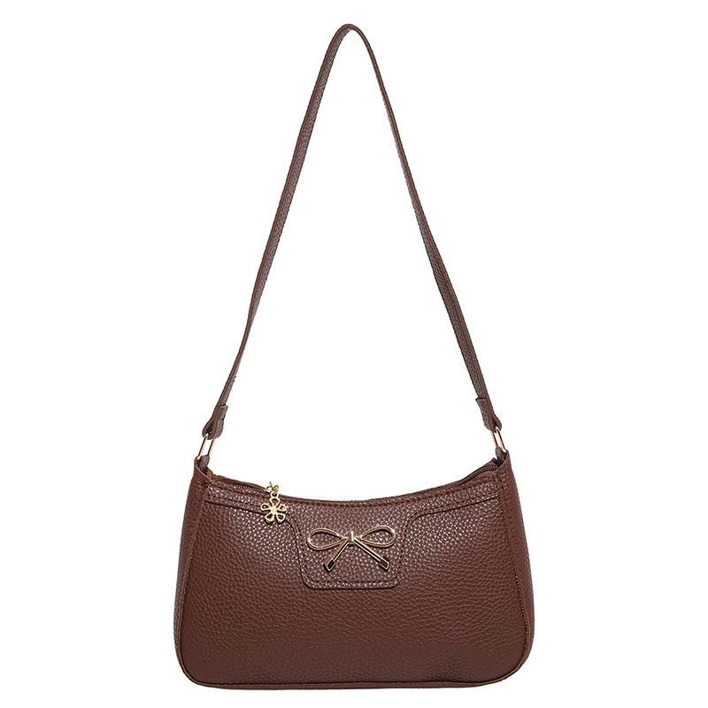 2025 Korean Style Bow Armpit Baguette Shoulder Bag - Fashionable & High Quality for Women