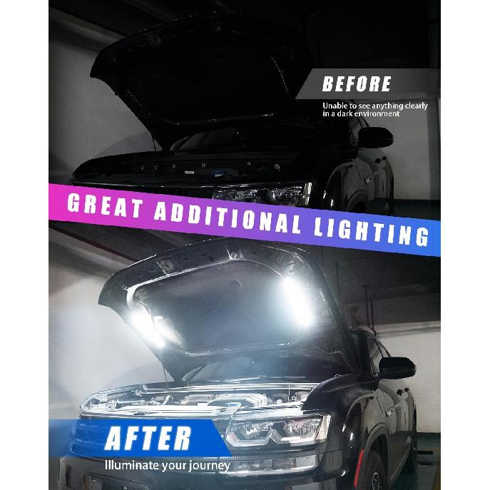Under Hood Light Under Hood Led Light Kit for Car Engine Bay Led Light Kit Car Hood Work Lights Pection Lights with Automatic On/Off, Universal Fits