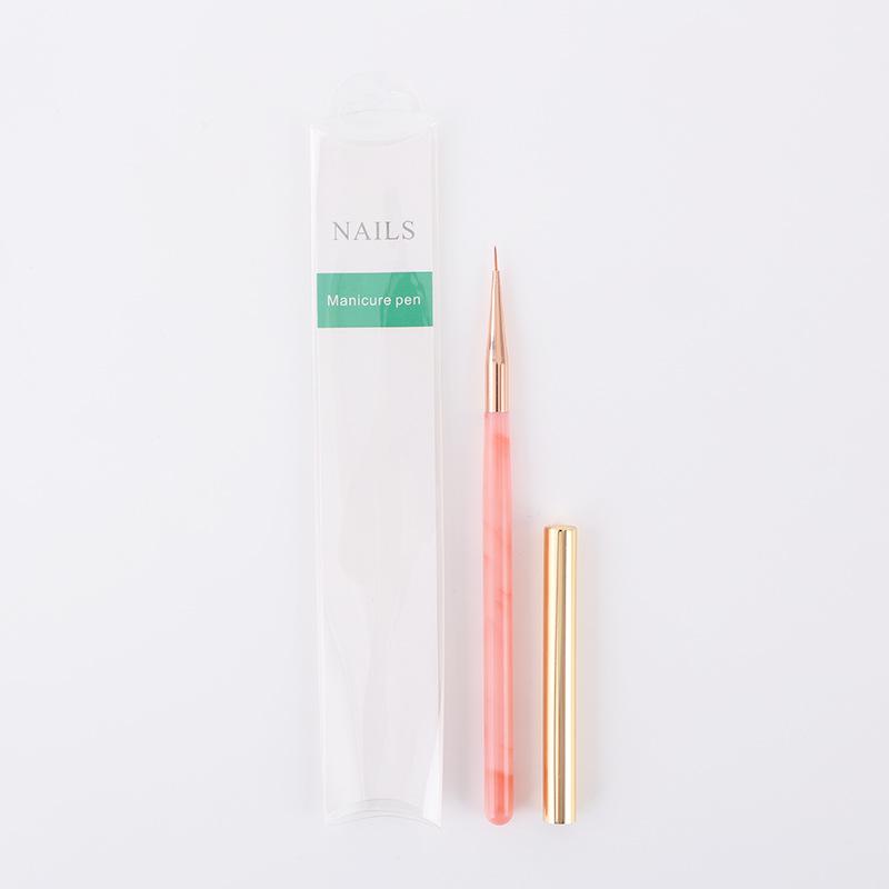 Amber Pattern Nail Art Brush Set: 12-Piece Gel Polish & Liner Pens for Nail Art Design