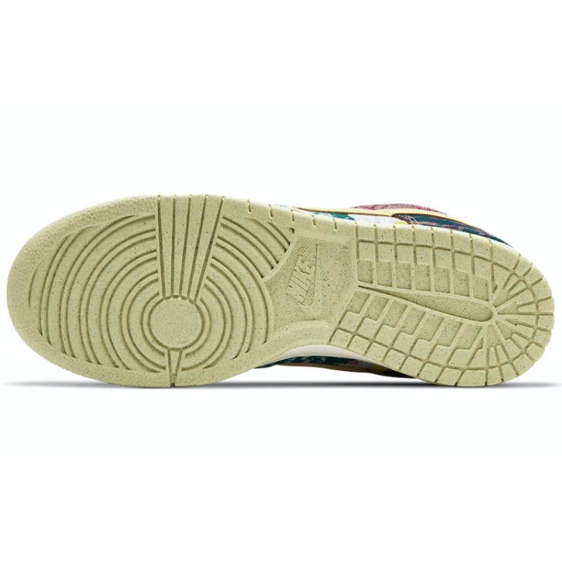 Nike Dunk SP Community Garden Canvas Fabric Lemonade Wash Small Cashew Flower Low-top Skate Shoes Unisex Blue and Yellow