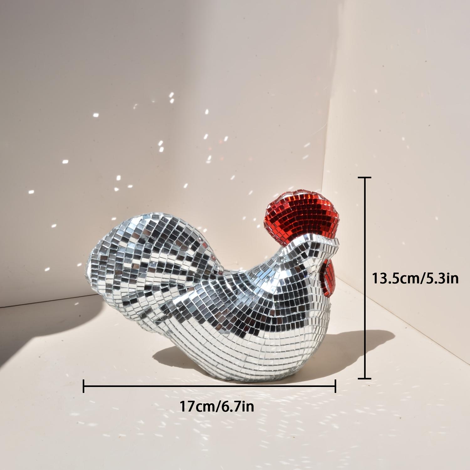 

Mirror decoration Disco Ball Ornament Rooster Chicken Decoration Ornament Party Supplies Birthday Gift Sculptures Ornaments срібний