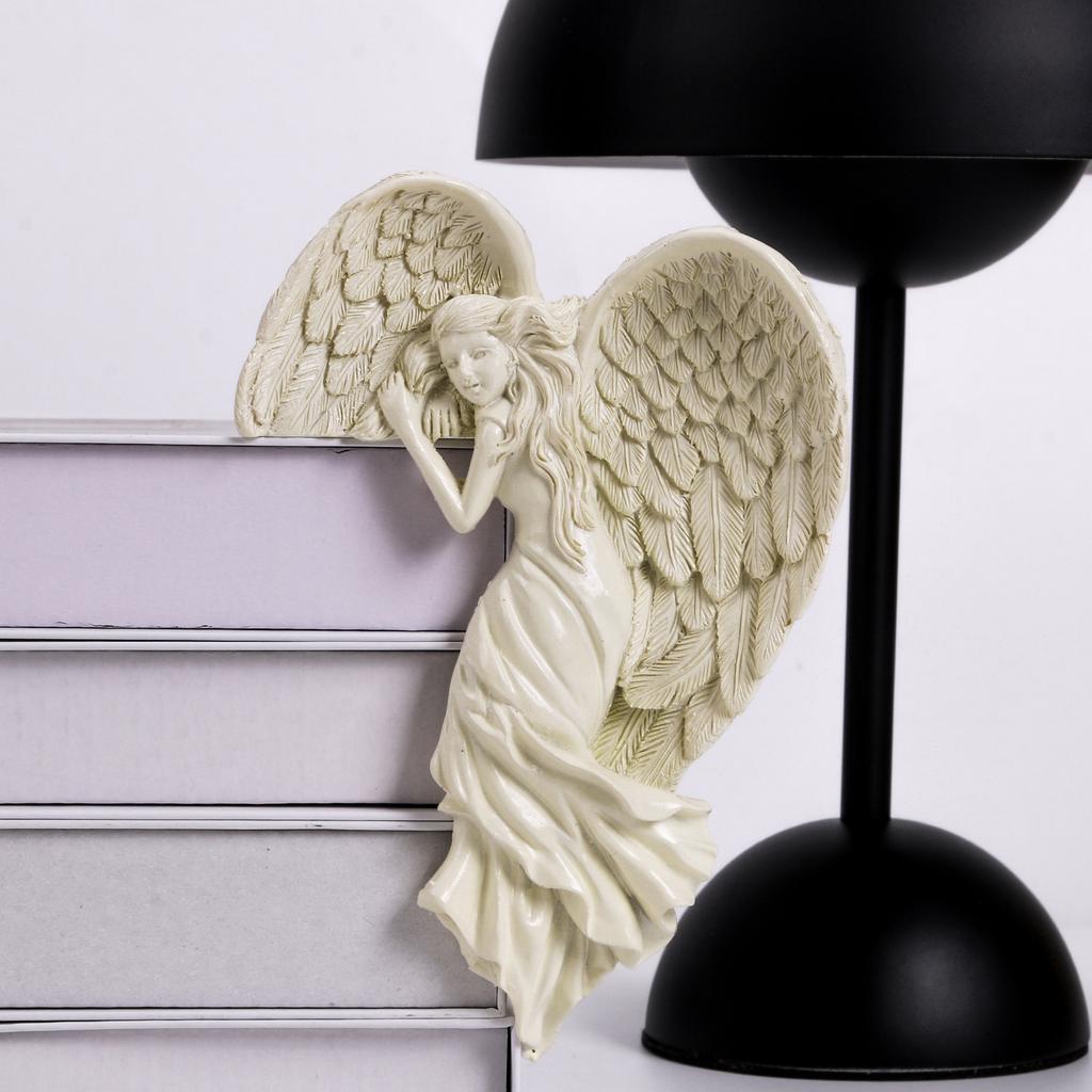 Resin Awakening Angel Wings Statue Charms Door Frame Ornament 3D Wall Hanging Angel Figurines Handicrafts Home Decor for Indoor