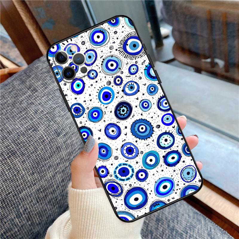 Evil Eye Lucky Eye Blue Phone Case For iPhone 16 15 14 13 12 11 Pro Max 12 13 mini XR 15 16 Plus 16e Cover Shell