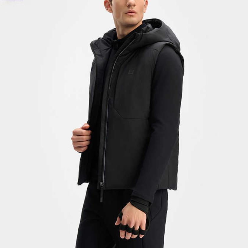 New FILA Down Jacket Men's Pitch Black A11M441906FBK