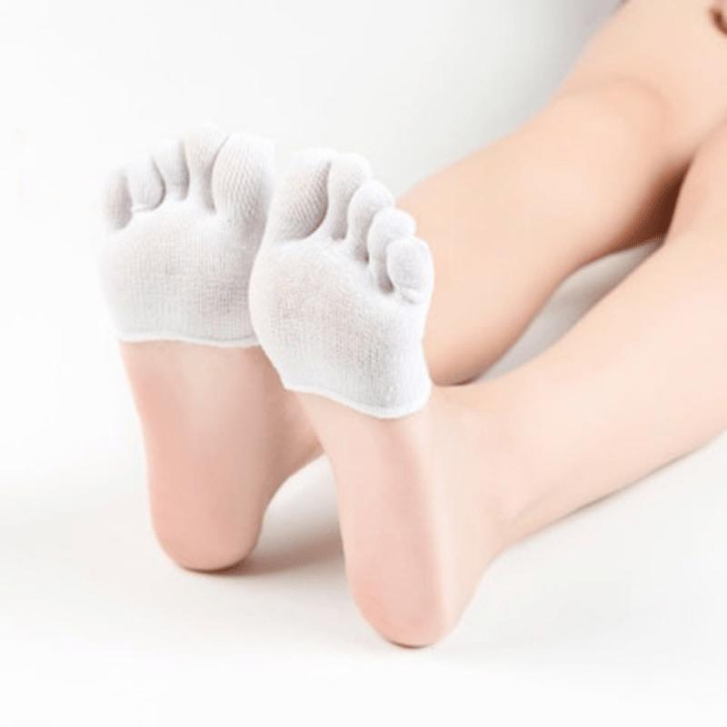 

Women s & Unisex Ultra-Shallow Invisible Five-Toe Half-Palm Socks - Breathable Below-Knee Shoe Covers with Anti-Slip Toe-Grip One-size білий