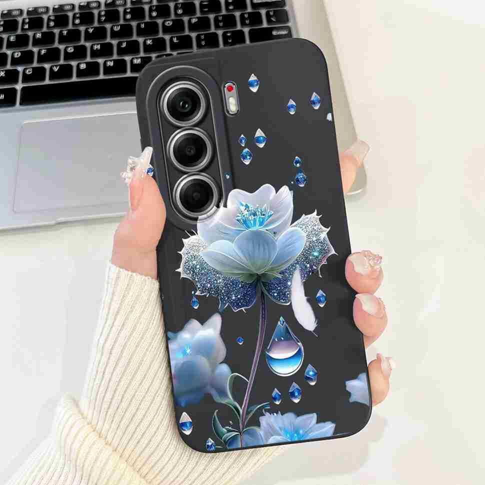 For Tecno Camon 40 Pro 5G Case Fashion Flower Cute Rabbit Soft Silicone Cover For Tecno Camon 40Pro 5G 6.78" Bumper Phone Cases