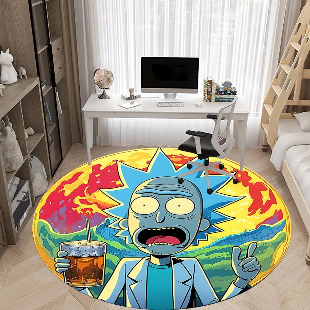 

1PC Rick Sanchez Office Round Rug, Non-slip, Soft and Durable Office Rug for Interior Decoration, Perfect for Office yy250915083 80cm by 80cm