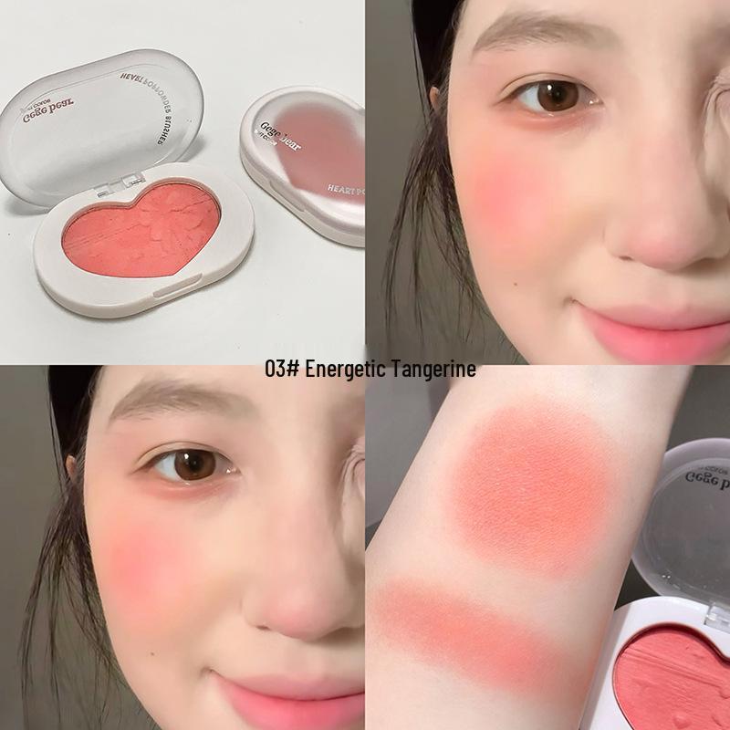 Gege Bear Soft-Toned Heart Blush: Natural Contour & Whitening Rouge for an Energetic Glow