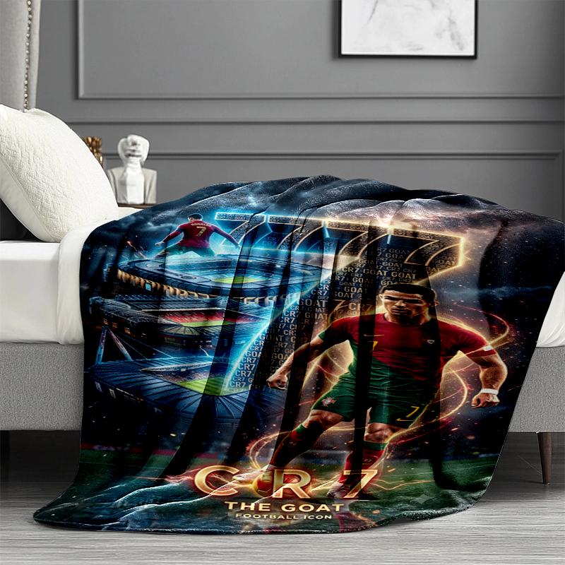 Cristiano Ronaldo Print Blanket - Soft & Comfortable, for Bedroom, Travel, Sofa, Home Decoration - Birthday Christmas Gift for Friend