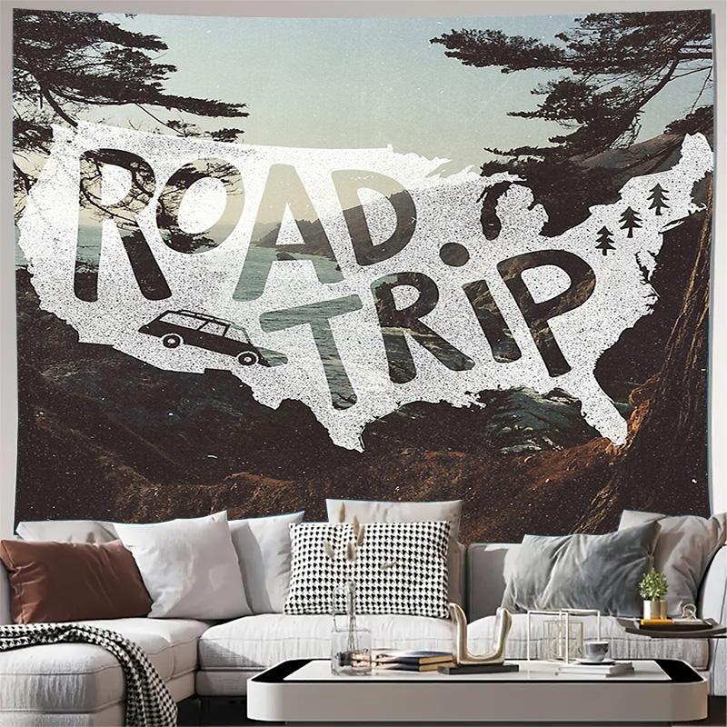 

Bohemian Tapestry Wall Hanging Nature Forest Trees Mountain Landscape Home Decor Room Aesthetic Wall Art Bedroom Living Room 74x94cm(29x37in)