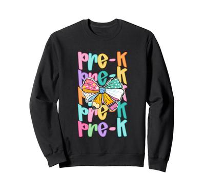 Back To School Ribbon Pencil Color Sweatshirt Pre-K