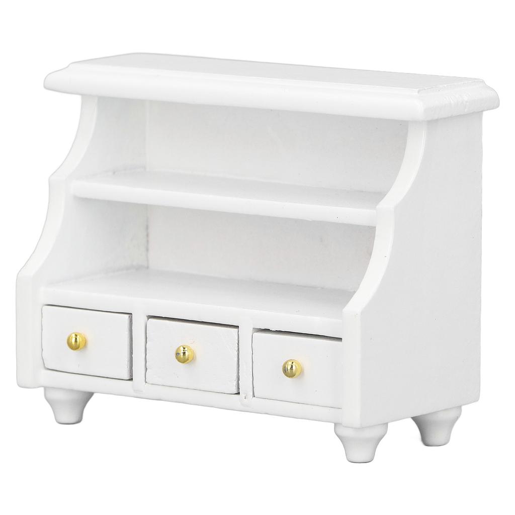 Dollhouse Bedside Cabinet High Simulation Realistic Multifunction Wooden Miniature Dollhouse