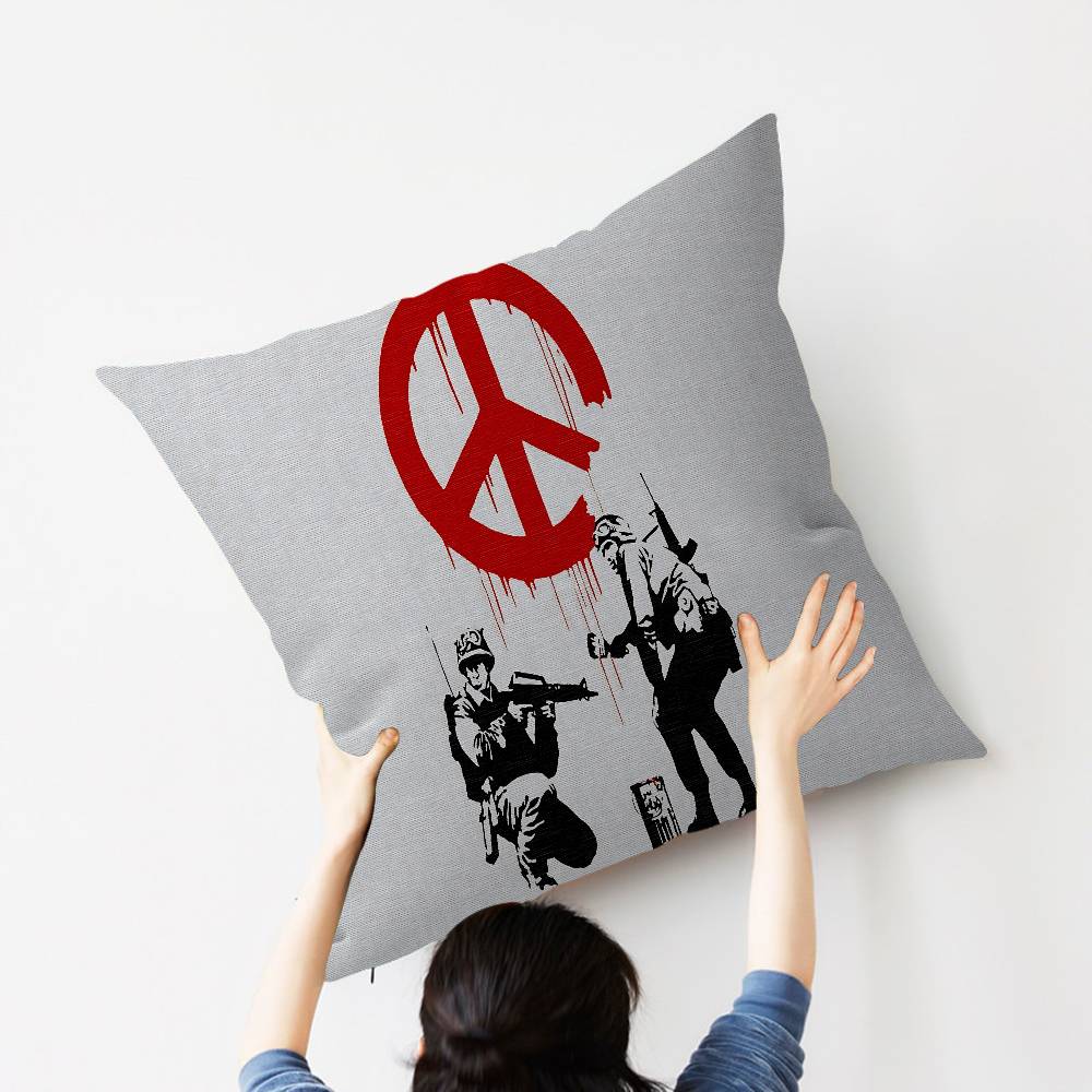 Artist B-Banksy Cushion Cover Pillow Cover Decor Pillowcase Printed Cushion Case for Couch