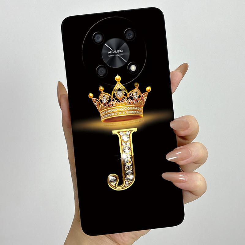 For Huawei Nova Y90 (CTR-LX2) / Nova Y91 (STG-LX1) Fashion Initial Letter Couple Phone Case Soft Silicone TPU Protective Casing