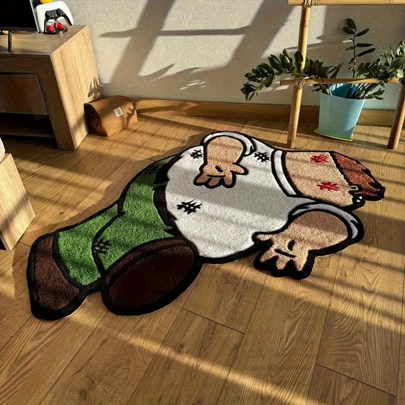 

Cartoon Characters Pattern Rug Irregular Bedroom Carpet Soft Fluffy Plush Bedside Carpets Home Decoration Non-slip Floor Mat 50x80cm