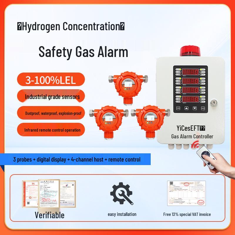Explosion-Proof Hydrogen Alarm & Charging Station - Fixed Flammable Gas Detector